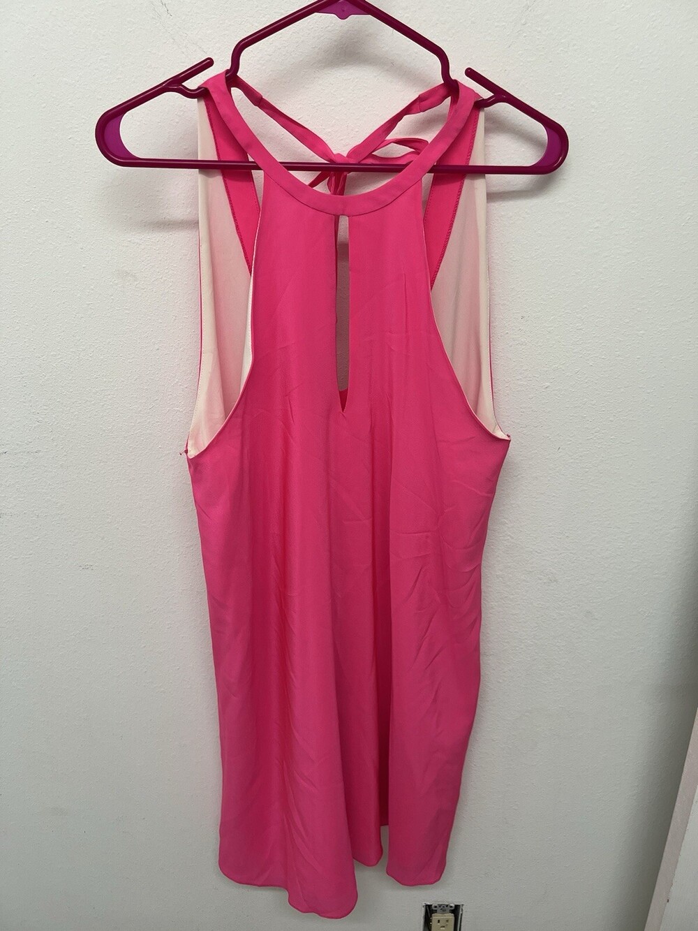Amanda Uprichard Pink Sleeveless Dress Keyhole Size Small Silk
